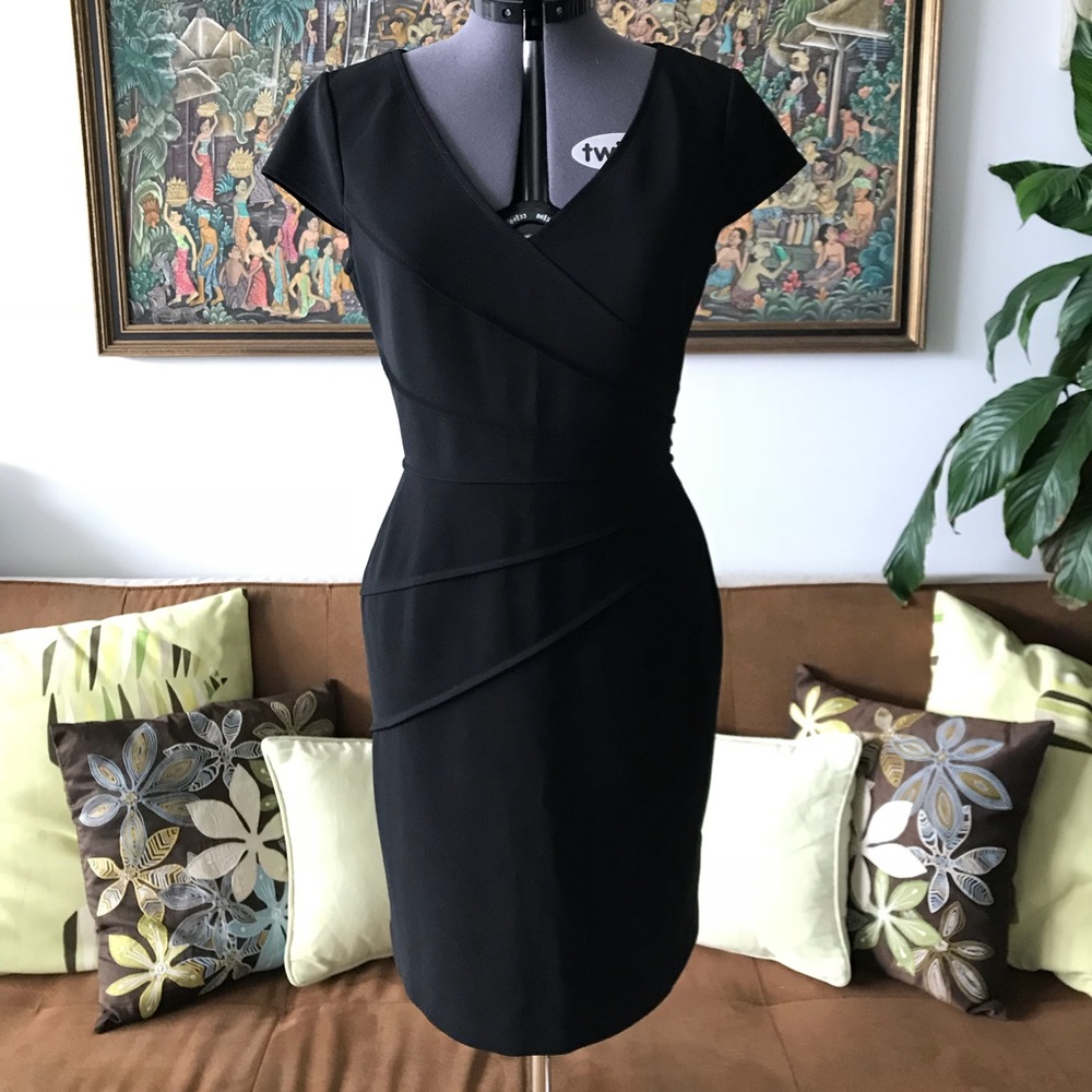 LONDON TIMES Black Classy woven fitted Dress 6 - Picture 2 of 4